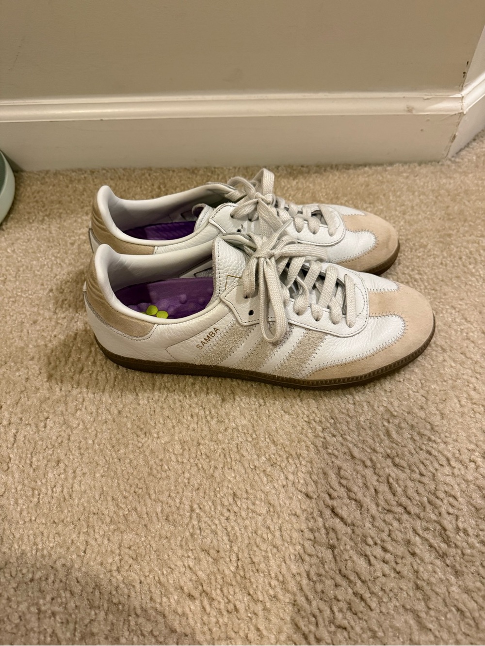 adidas Women’s White & Tan Samba Casual Sneakers